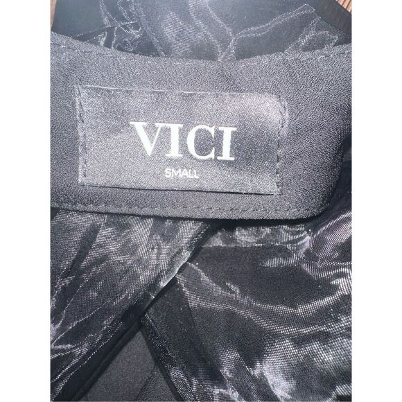 VICI Women's Black Organza Halter Tie Neck Bodysuit Sz S NWOT - Picture 6 of 11